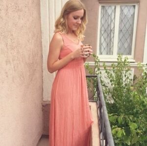 LC Lauren Conrad Pink/Coral Maxi Dress. Size Large